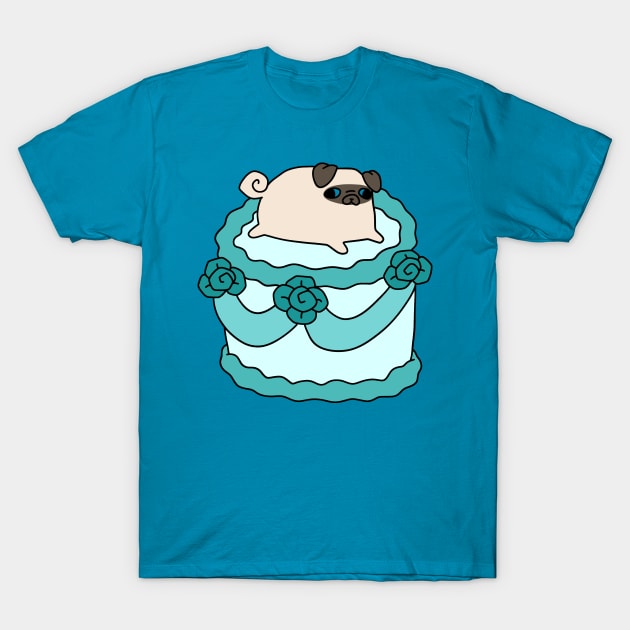 Birthday Cake Pug T-Shirt by saradaboru